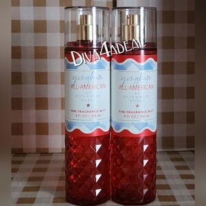 2X Bath & Body Works GINGHAM ALL AMERICAN 8OZ Mist Spray Collection Set